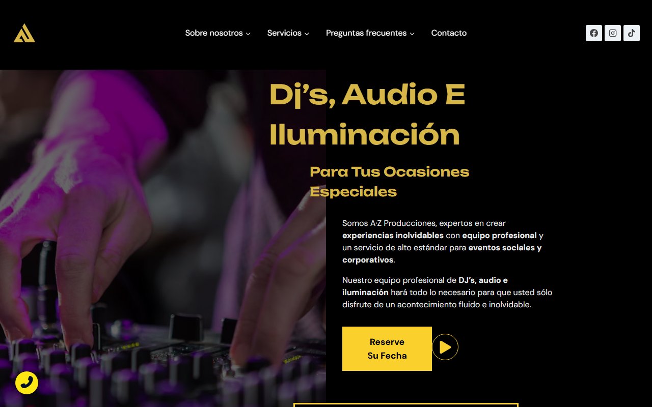 Sitio web AZ Producciones